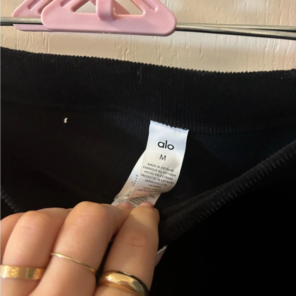 ALO Yoga Black Velvet Mini Skirt